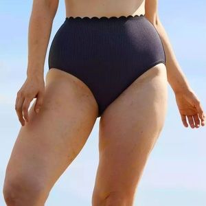 AERIE Waffle Scalloped High Waisted Bikini Bottom